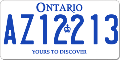 ON license plate AZ12213