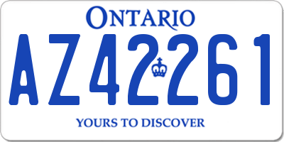 ON license plate AZ42261