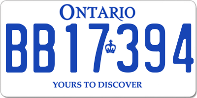 ON license plate BB17394