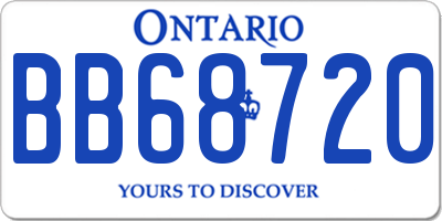 ON license plate BB68720