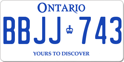 ON license plate BBJJ743