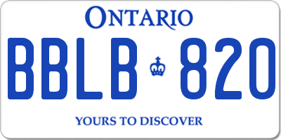 ON license plate BBLB820