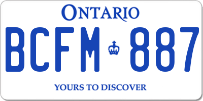 ON license plate BCFM887