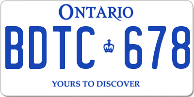 ON license plate BDTC678