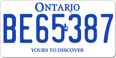 ON license plate BE65387