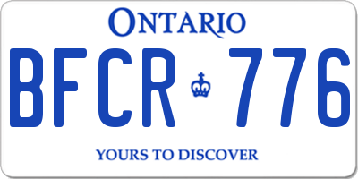 ON license plate BFCR776