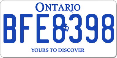 ON license plate BFE8398