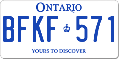 ON license plate BFKF571