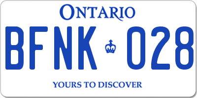ON license plate BFNK028