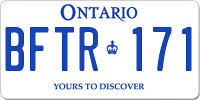 ON license plate BFTR171