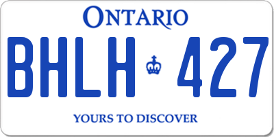 ON license plate BHLH427