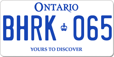 ON license plate BHRK065