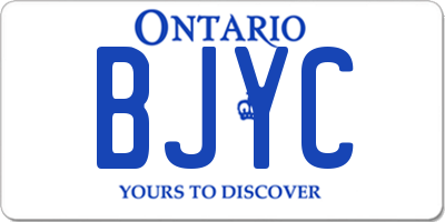 ON license plate BJYC