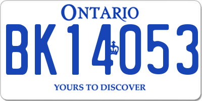 ON license plate BK14053
