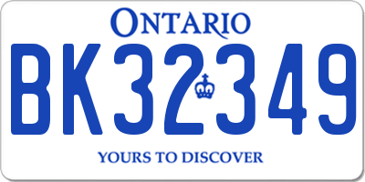 ON license plate BK32349