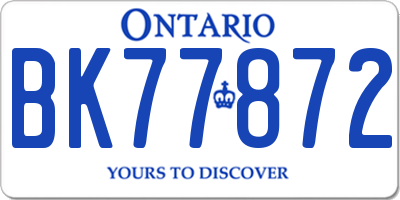 ON license plate BK77872
