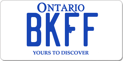 ON license plate BKFF