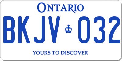 ON license plate BKJV032