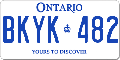 ON license plate BKYK482