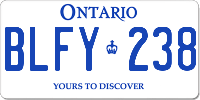 ON license plate BLFY238