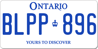 ON license plate BLPP896
