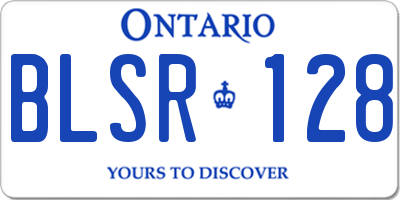ON license plate BLSR128