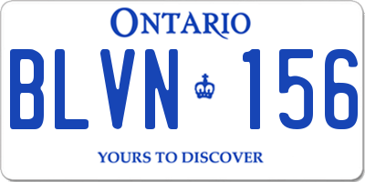 ON license plate BLVN156