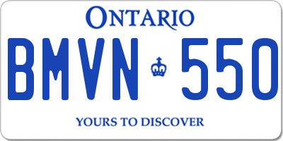 ON license plate BMVN550