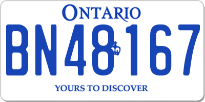 ON license plate BN48167