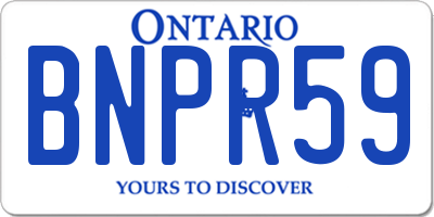 ON license plate BNPR59