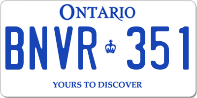 ON license plate BNVR351