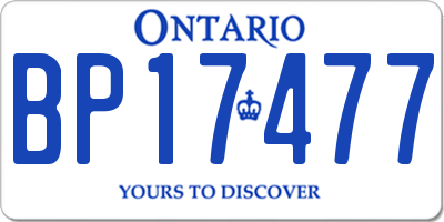 ON license plate BP17477