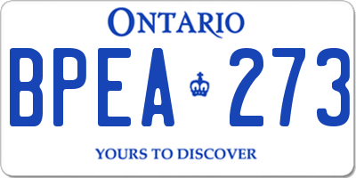 ON license plate BPEA273