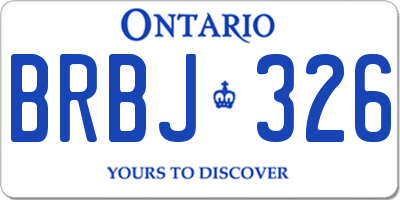 ON license plate BRBJ326