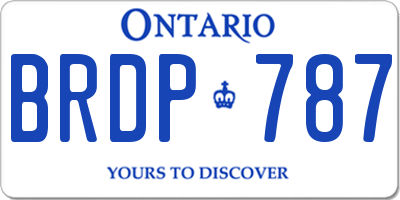 ON license plate BRDP787