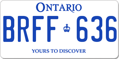 ON license plate BRFF636