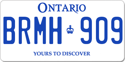 ON license plate BRMH909