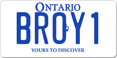 ON license plate BROY1