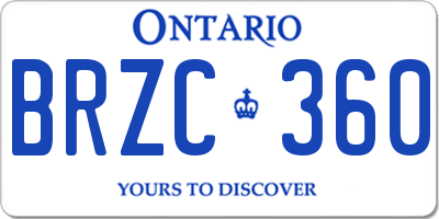 ON license plate BRZC360