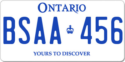 ON license plate BSAA456