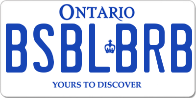 ON license plate BSBLBRB
