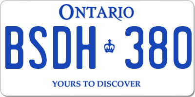 ON license plate BSDH380