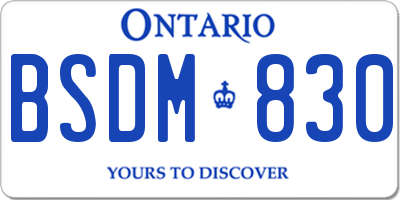 ON license plate BSDM830