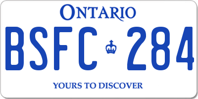 ON license plate BSFC284