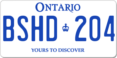 ON license plate BSHD204