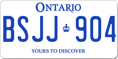ON license plate BSJJ904