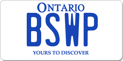 ON license plate BSWP