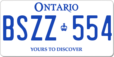 ON license plate BSZZ554