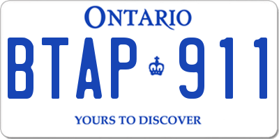 ON license plate BTAP911