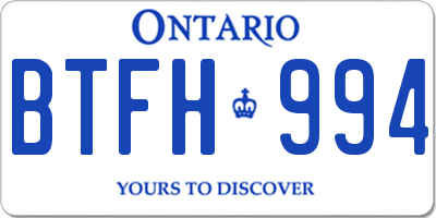 ON license plate BTFH994